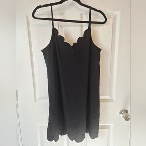 Entro Black Scallop-Edge Mini‎ Dress